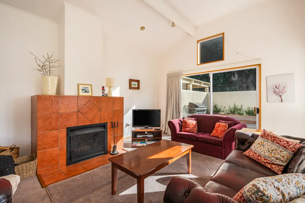 Comfortable lounge with fireplace