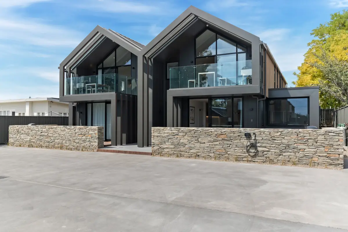 Modern Exterior, parking and EV charging station