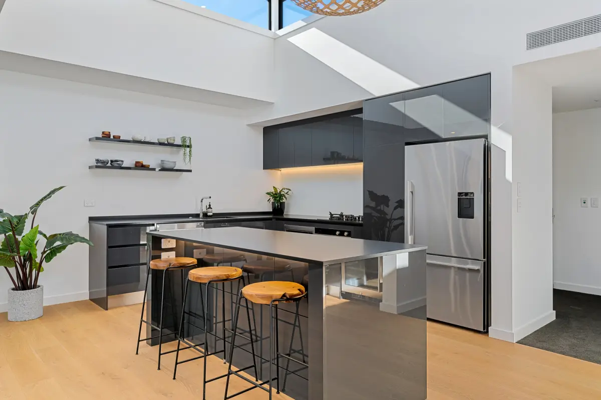Sleek Kitchen Island with Bar Seating 