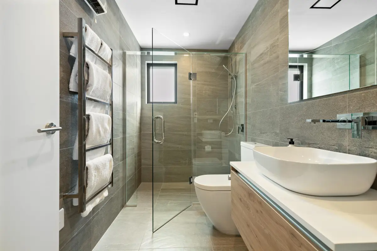 Ensuite with Walk-In Glass Shower 