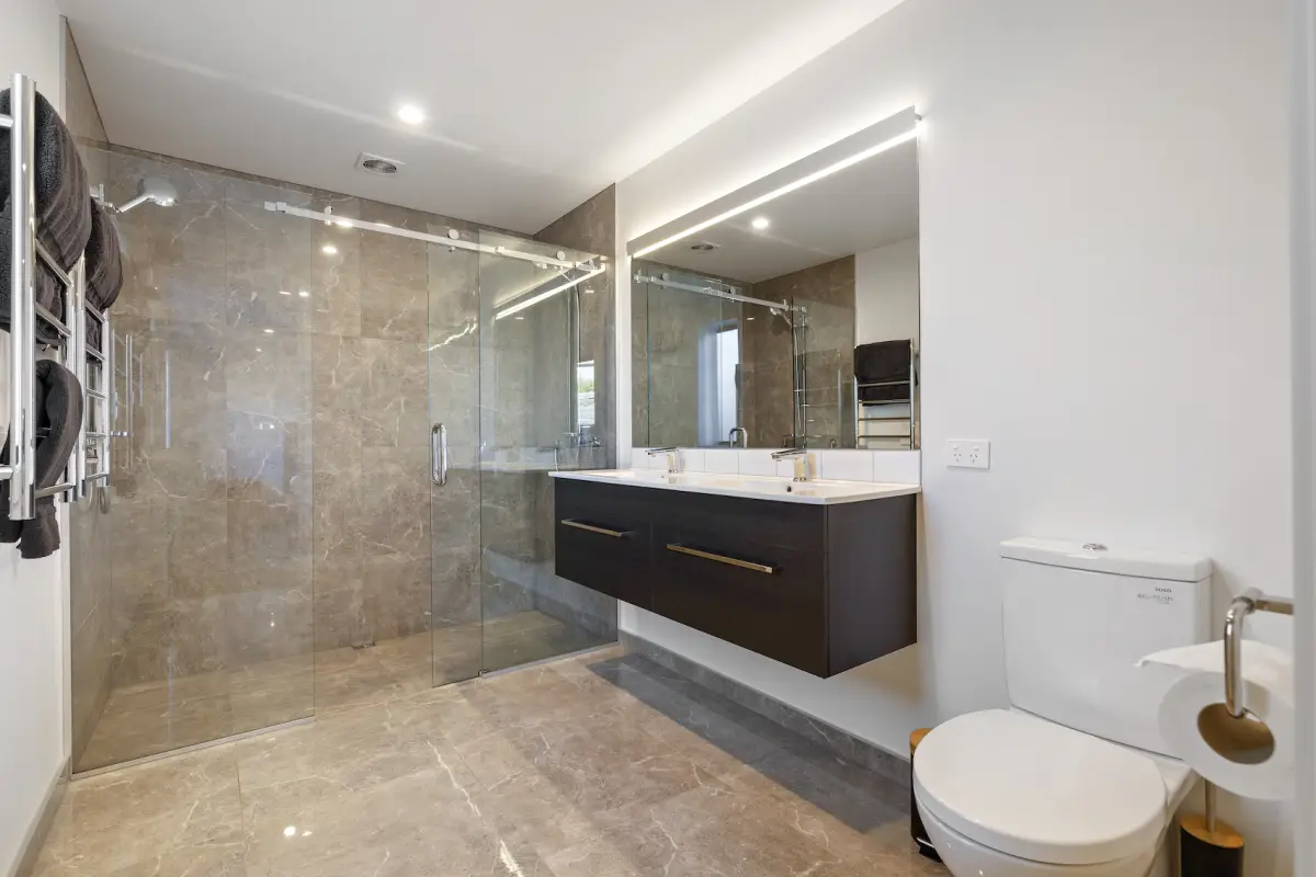 Ensuite with Double Vanity & Walk-In Shower