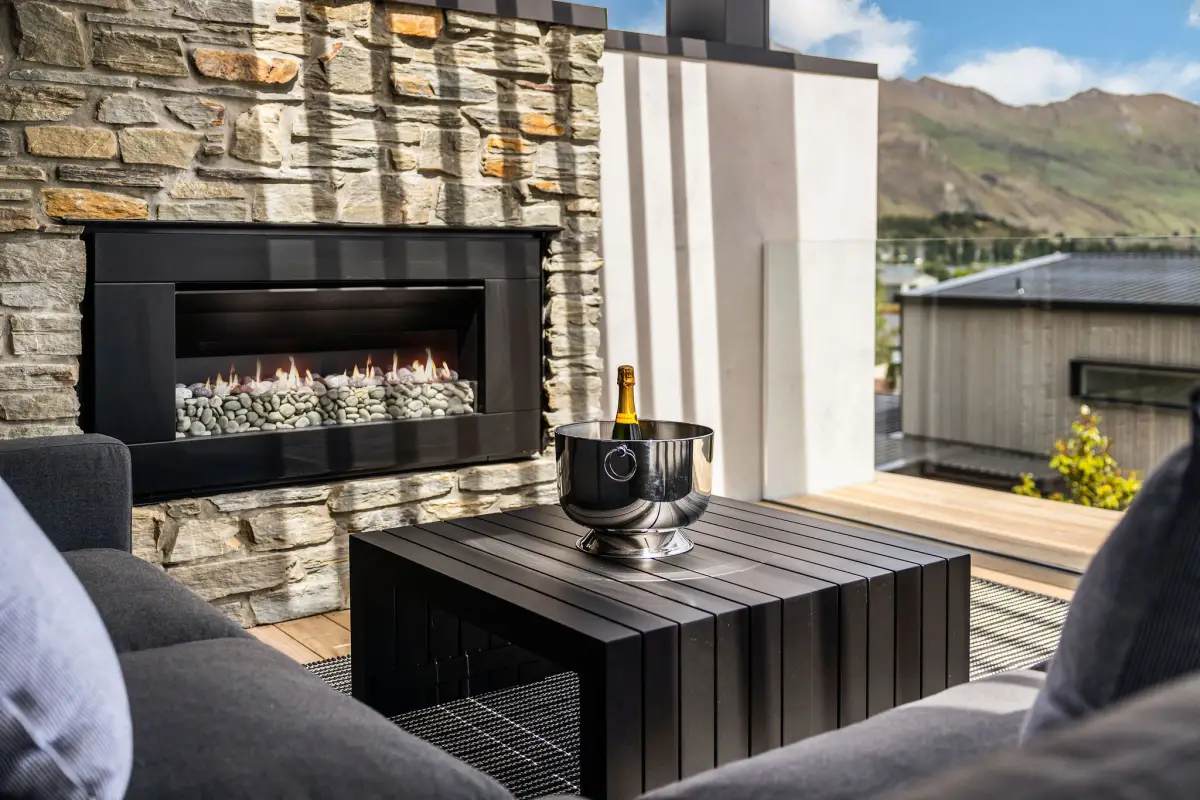 Stunning Outside Area with Gas Fireplace 